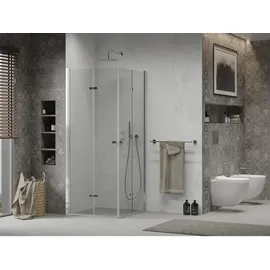 Mexen Lima Duo klappbare Duschkabine 80 x 80 cm, Transparent, Chrom - 856-080-080-02-00