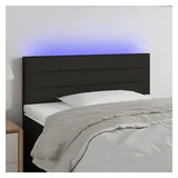 vidaXL LED Kopfteil Schwarz 80x5x78/88 cm Stoff