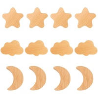 HDJNal Holz-Schrankgriffe, 12 Stück, romantische Schubladengriffe, Möbelknöpfe, Holzmöbelknöpfe, Kinderzimmer, Schubladengriffe für Dekoration