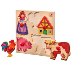 Selecta Puzzle 5 Teile Selecta Kleinkindwelt Holz Kinder Puzzle Bauernhof 62045, Puzzleteile