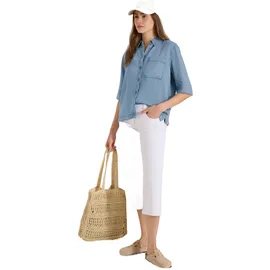 Cecil Denim Look Bluse Blau XXL