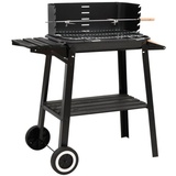 vidaXL Holzkohlegrill mit Rädern 315386