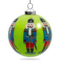 SIKORA K08-25 Nussknacker Glaskugel Weihnachtskugel Innenglasmalerei D: 7,5 cm