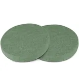 AddGrace 2er Pack Rund Sitzkissen Abnehmbares Stuhlkissen Rund mit Rutschfestem Boden Indoor Sitzpolster für Esszimmer, Küche 40 x 40 cm, Sage Grün