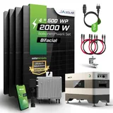 SunEnergyXT Balkonkraftwerk 2000 W – 4 × 500 W bifazial Glas/Glas + 2 kWh Speicher