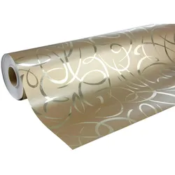 Clairefontaine Geschenkpapier Premium 80g, Rolle 50x0,70m, goldene Arabesken - Gold 211892C