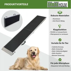 Trutzholm Hunderampe klappbar 215 cm Traglast 180 kg Alu grau schwarz beschichtet Tierrampe Tasche