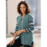 Casual Looks Strickweste CASUAL LOOKS, Damen, Gr. 44, grün (jade), 50% Viskose, 28% Polyester, 22% Polyamid, unifarben, Westen Strickweste