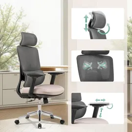 HJH Office Ergomy Pro Netzstoff Dunkelgrau/Beige