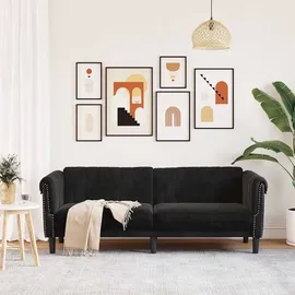 vidaXL Sofa 3-Sitzer Schwarz Samt