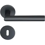 Meintürgriff Drückergarnitur Toulouse Flachrosette Schwarz Matt Türdrücker WC,