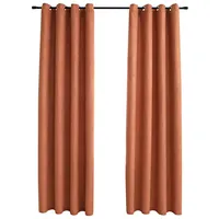 vidaXL Verdunkelungsvorhänge mit Metallösen 2 Stk. Rostbraun 140x175 cm