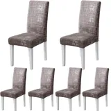 ARNTY Stuhlhussen 4/6er Set, Stuhlbezug Jacquard Esszimmer Stuhlhussen Schwingstühle Universal Hussen für Stühle für Esszimmer, Hotel, Küche, Zeremonie (Grau-Modern, 6 Stück)