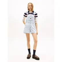 Tommy Hilfiger Kurzoverall TOMMY JEANS "MIA DUNGAREE SHORT EXT BJ6014", Damen, Gr. XS (34), N-Gr, denim light, Denim/Jeans, Obermaterial: 100% Baumwolle, unifarben, relaxed fit kurz, Overalls Kurzoverall, im lässigen Latzhosen-Design
