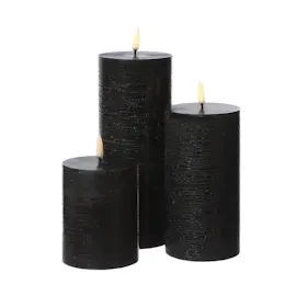 uYuni LED Kerzenset PIA 3 Größen schwarz