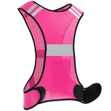 Warnweste Universal Warnweste mit Klett Reflektor Warnweste Damen leicht einstellbar Klettverschluss Neon Pink rosa