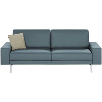 hülsta Sofa Sofabank aus Leder  HS 450 ¦ blau ¦ Maße (cm): B: 220 H: 85 T: 95
