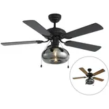 QAZQA Mistral 107,5 cm Deckenventilator Schwarz