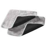 Walser 2in1 Wasch &, Schrubb Tuch Reinigungstuch (100% Polyester, 2 Stück, 2-tlg) grau|schwarz
