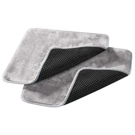 Walser 2in1 Wasch &, Schrubb Tuch Reinigungstuch (100% Polyester, 2 Stück, 2-tlg) grau|schwarz