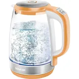 Sencor SWK 2193OR Glaswasserkocher 2,0 Liter Kapazität 2200 Watt Leistung Edelstahl Innenlicht 100% BPA frei Temperaturregelung (50°C bis 100°C) - Orange