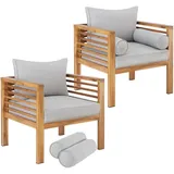 Tectake Garten-Loungesessel 72 x 78 x 63 cm braun 2 St.