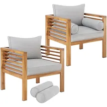 Tectake Garten-Loungesessel 72 x 78 x 63 cm braun 2 St.