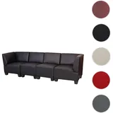Mendler Modular 4-Sitzer Sofa Couch Lyon, Kunstleder ~ schwarz, hohe Armlehnen
