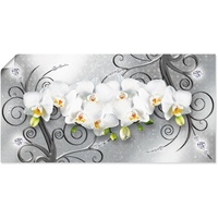 Artland Wandbild »weiße Orchideen auf Ornamenten«, Blumenbilder, (1 St.),