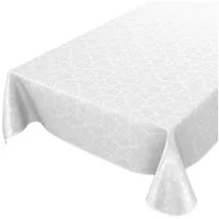 ANRO Wachstuchtischdecke Wachstuch abwaschbar Tischdecke Blumen Einfarbig Uni Weiß