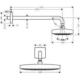 Hansgrohe Raindance Select E 300 2jet (27385000) inkl. Brausearm