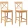 vidaXL Barhocker 2 Stk. Natur Massivholz Gummibaum