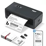 prt Bluetooth Etikettendrucker, N43BT DHL Thermodrucker, 4x6 Versandetiketten Ettikettendrucķer, Label Printer für iOS, Android, Windows und Mac, für DHL, FedEx, USPS, Shopify(Schwarz)