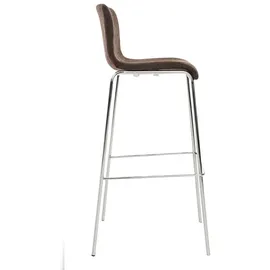 CLP 2er Set Barhocker Hover Stoff 4-Fuß Gestell braun/chrom