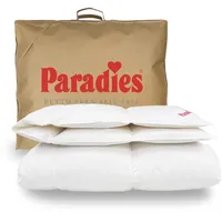 Paradies Gänsedaunenbettdecke Gabi 90, Daunendecke 135x200 cm, 155x220 cm und 200x200 cm, Füllung: 90% Daunen, 10% Federn, Bezug: 100% Baumwolle, Ganzjahresdecke 155 x 220cm, Made in Germany 155 cm x 220 cm