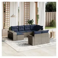 vidaXL Garten-Lounge-Set 10-tlg. grau