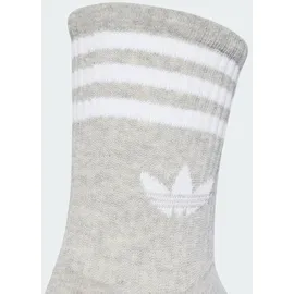 adidas 3er Pack 3-Streifen Crew Socken Grau/Schwarz/Weiß 37-39