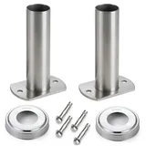 Fox·Bunny 2Pcs Edelstahl Poolleiter Halterung - Ø 40 mm - Hülse für Schwimmbadleiter,Montageset für Pool Leiter mit Flanschrohr