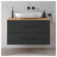 Planetmöbel LUX Waschtischunterschrank 90 cm Gold Eiche / Anthrazit