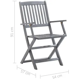 vidaXL Gartenstuhl klappbar 48,7 x 57 x 91 cm braun 8 St.