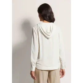 Madeleine Langarmbluse Schlupfbluse mit Kapuze Beige 42