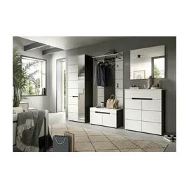 Möbel Kraft Canu Garderobenkombination 255x37x190 cm grau weiß