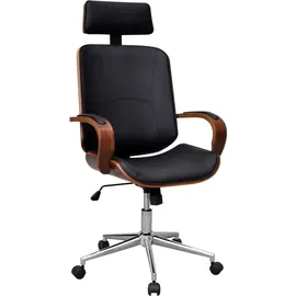 vidaXL Bürostuhl Bugholz Kunstleder Braun