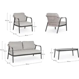 BIZZOTTO Miravet Loungeset anthrazit/taupe