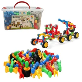 Coil Spielbausteine, Baustein-Set, Verbindungsbausteine, Anschlussblocksatz, Lernspielzeug, Bauspielzeug, für Kinder ab 3 Jahren, Fahrzeuge, (170 T...