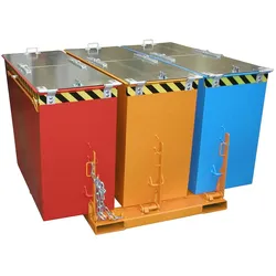 Bauer Kippbehälter TRIO, lackiert, Gelborange