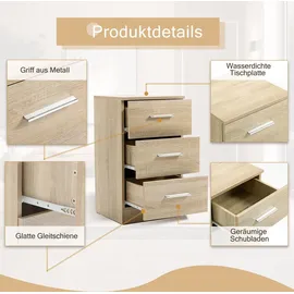 Thanaddo 2er Set Nachttisch Nachttisch Nachtschrank Schrank mit 3 Schubladen