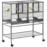 Beyamis Großer Vogelkäfig Für Papageien Mit Trennwand Und Schiebefach Für Finken, Kanarienvögel, Wellensittiche Und Nymphensittiche, 95 X 45,5 X 102 Cm