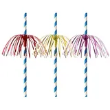 Papstar Trinkhalme Papier Ø 6 mm 20 cm 50 St. Blau/Weiß