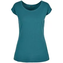 Build Your Brand Ladies Wide Neck Tee Petrol M